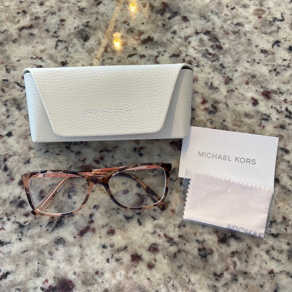 Michael kors glasses, pink/ivory tortoise